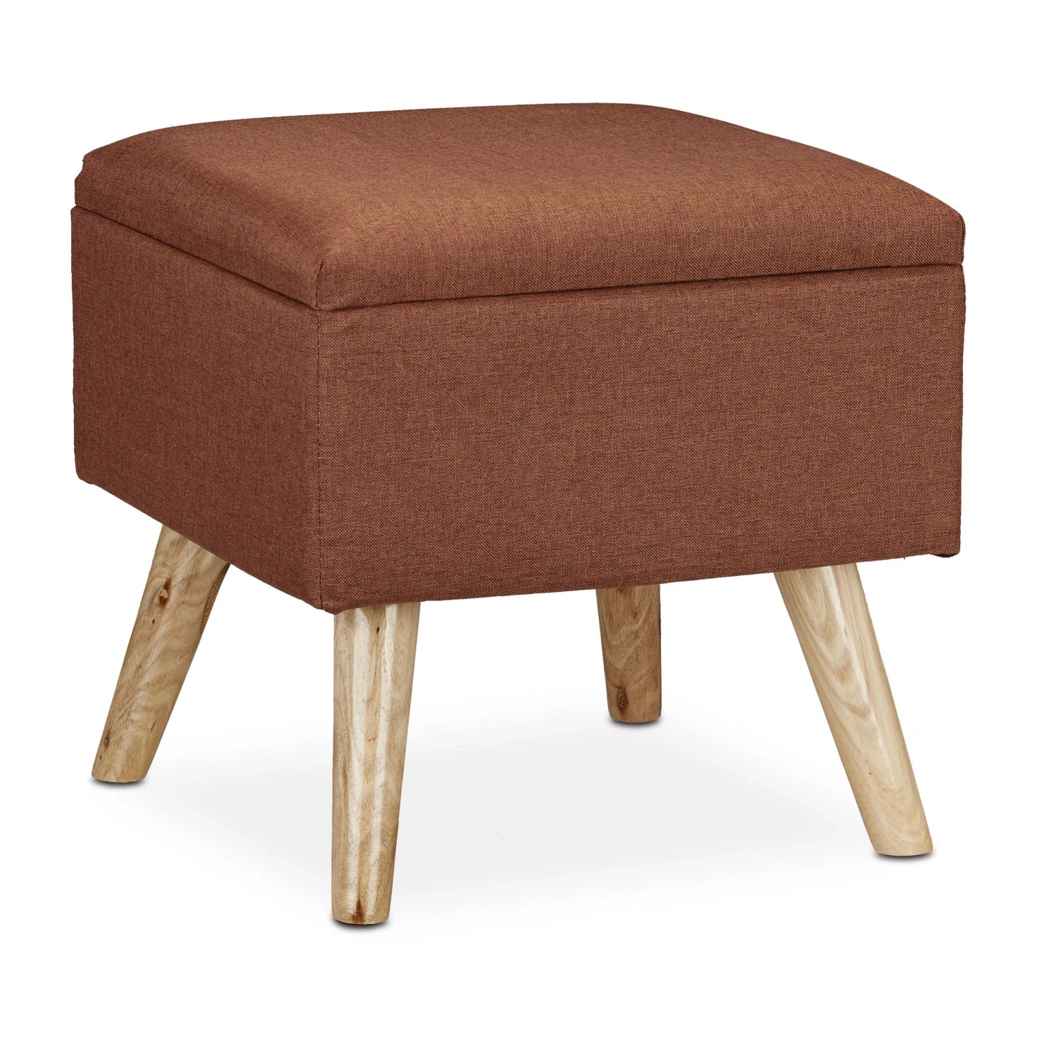 Relaxdays Hocker Mit Stauraum Kunstleinen Mdf Holz Braun Gepolstert 40 Cm X 40 Cm X 40 Cm 6, 5 Kg