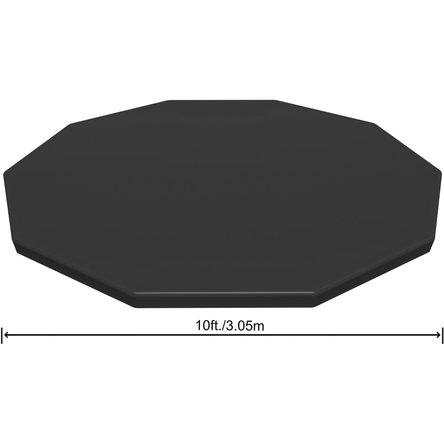 Schwarze Bestway PVC Abdeckplane für runde Pools mit Ø 305 cm.