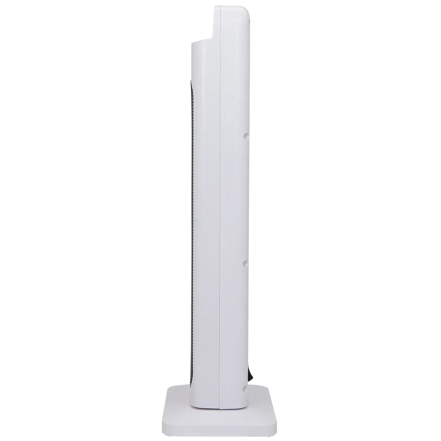 Weißer TroniTechnik Turm-Keramikheizer mit WIFI, Seitenansicht. Heizlüfter für elektrische Heizgeräte.