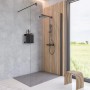 Schulte Walk In Dusche Alexa Style 2.0 mit schwarzem Rahmen und klarem Glas, 200x120 cm.