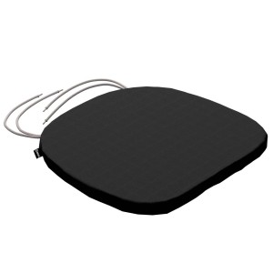 Schwarzes Dekoria Stuhlkissen Marcus mit Bindebändern, 40x37x2,5 cm, für bequemes Sitzen.