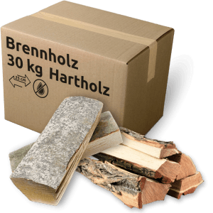holz4home Brennholz Mischholz, 30 kg im Karton, ofenfertig und trocken.