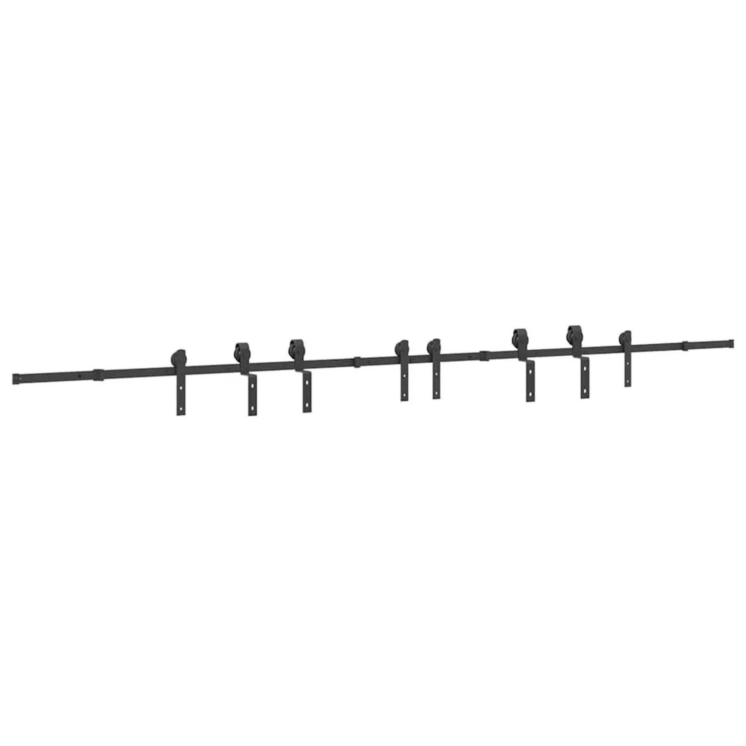 vidaXL Schiebetürbeschlag-Set 400 cm Stahl Schwarz 3295796