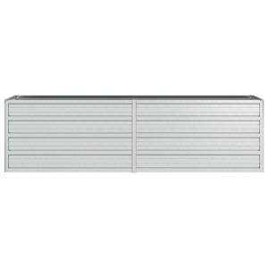 Silbernes vidaXL Garten-Hochbeet aus Stahl, 160x40x45 cm. Ideal für Garten, Balkon oder Terrasse.