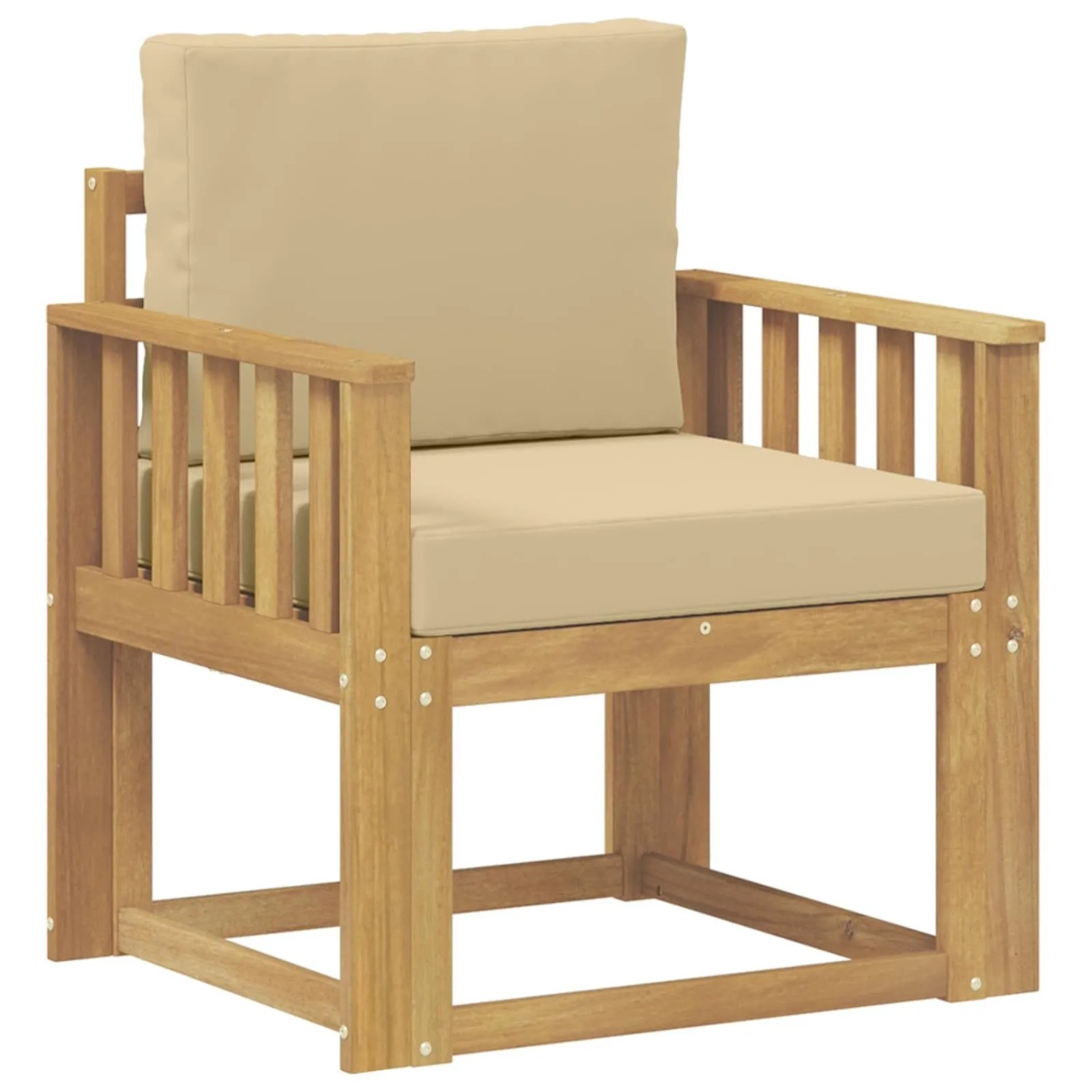 vidaXL 2 Stück Outdoor-Sofagarnitur Polyester Weiß und Beige 3438972
