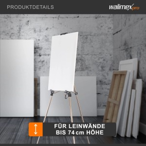Walimex Pro Aluminium Feldstaffelei mit weißer Leinwand. Stabiles, höhenverstellbares Stativ für Künstler.