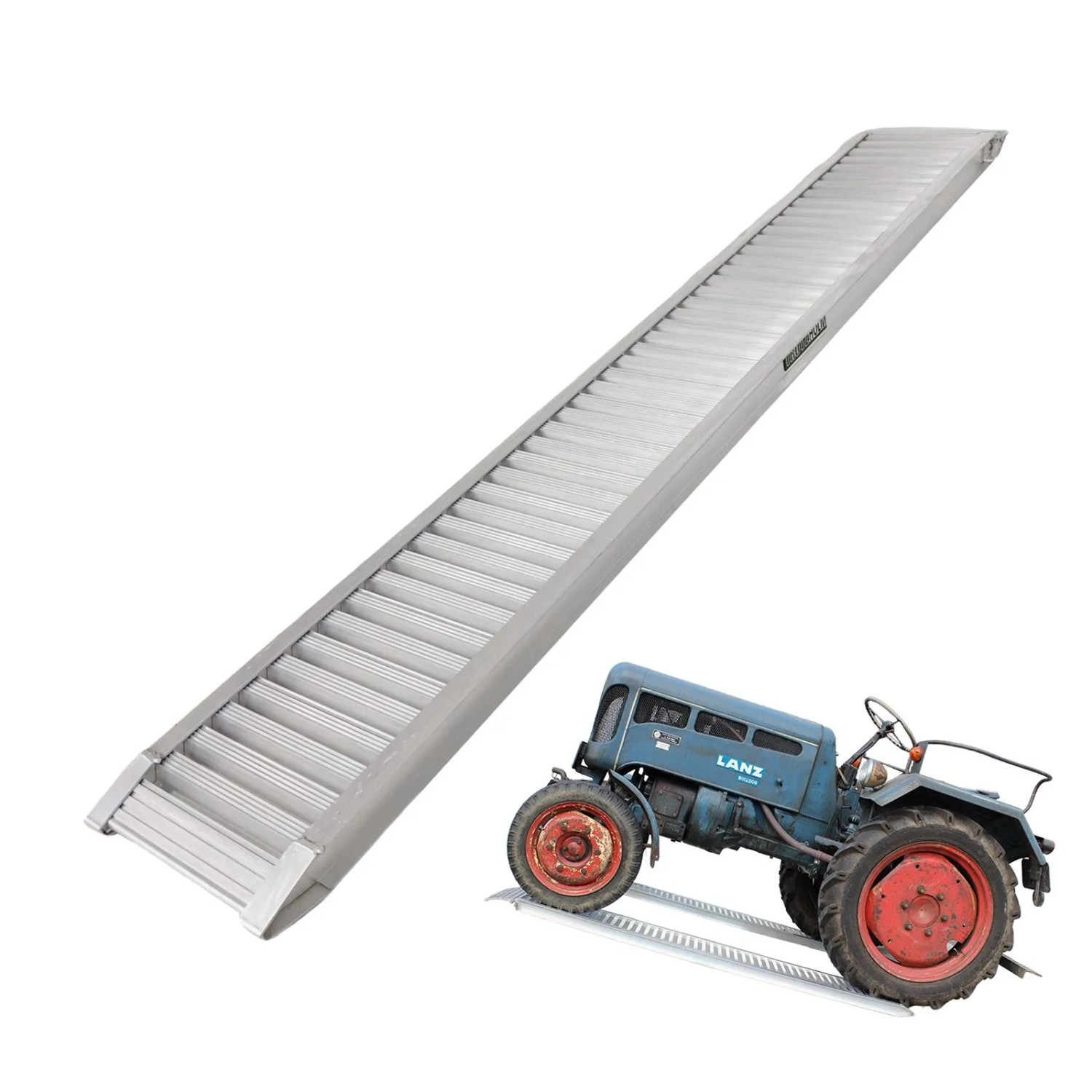 TRUTZHOLM 1 x Auffahrrampe 200 cm Traglast 1000 kg Alu Grau Gebördelt