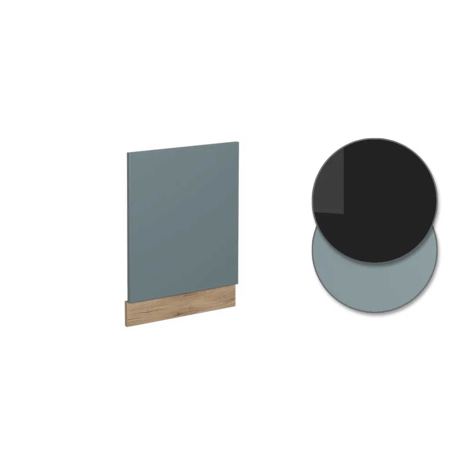 Vicco Frontblende R-Line, blau-grau/Eiche, 45 cm, für Küchenschränke.