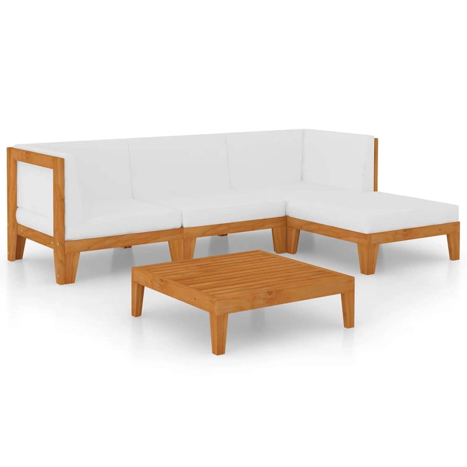 vidaXL 5-tlg Garten-Lounge-Set mit Kissen Massivholz Akazie Modell 2