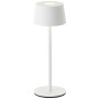 Weiße Brilliant Akku-Tischleuchte Jona, 25 cm, für Innen & Außen. Dekoleuchte mit Touchdimmer.
