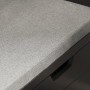 Detailaufnahme: Graue Sitzfläche der SoBuy Schuhbank mit Stauraum.