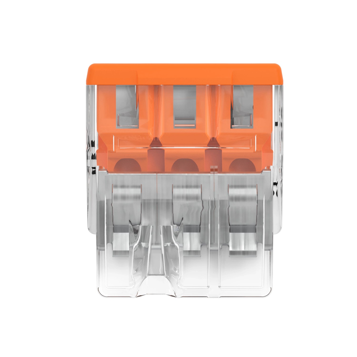 Wago Steckklemme, 3-polig, orange, 10er-Pack. Verbindungsklemme für sichere Elektroinstallation.