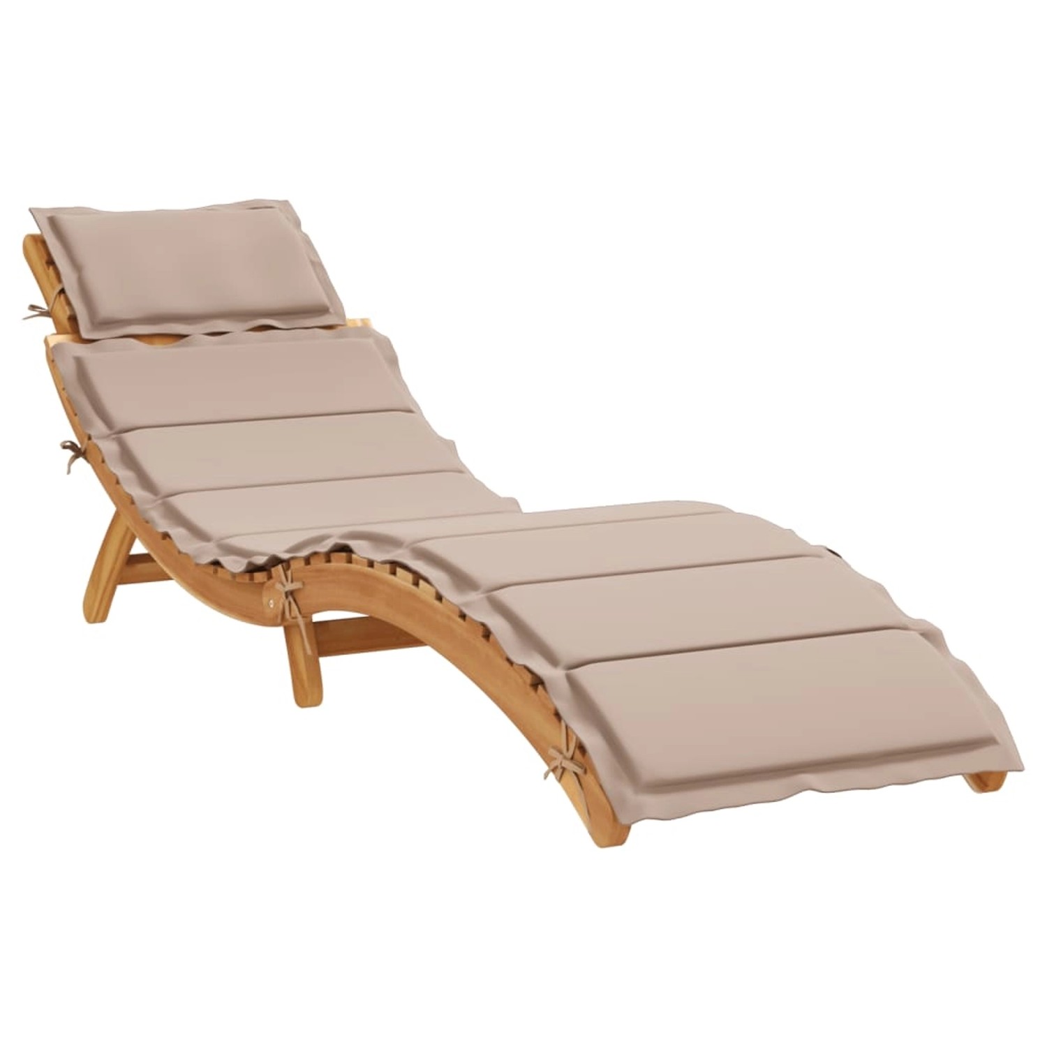 vidaXL Sonnenliege mit Auflage Taupe Massivholz Akazie 367636