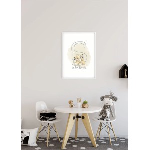 Disney Poster "Der König der Löwen" mit Simba, beige, 50x70 cm. Kinderzimmer Deko.