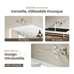 Emke Wand-Waschtischarmatur, verchromt, für Waschbecken und Badewanne.