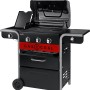 Char-Broil Gas2Coal 330 Kombigrill mit 3 Brennern und Seitenbrenner. Gas- und Holzkohlegrill in einem.
