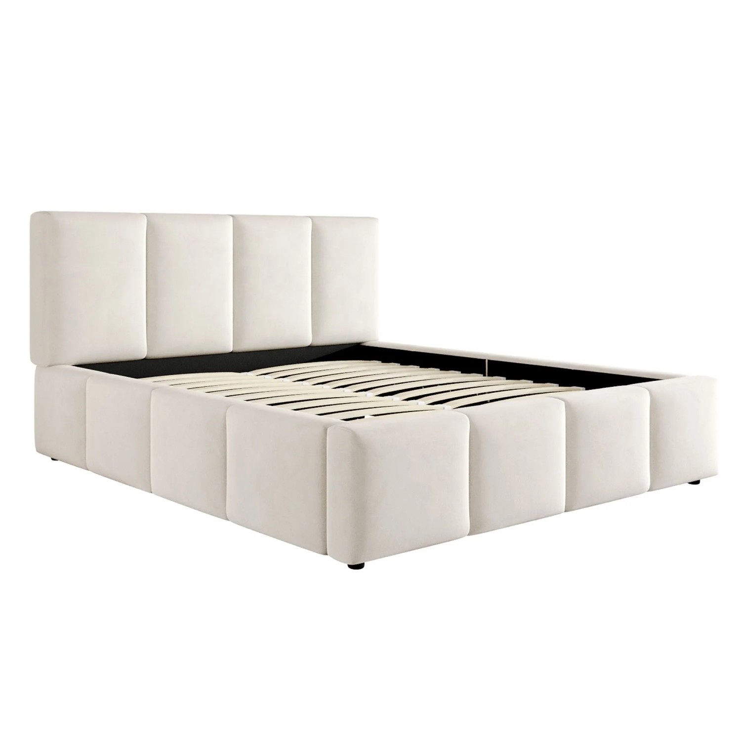 Merax Polsterbett 180x200 cm mit Lattenrost Chenille Beige