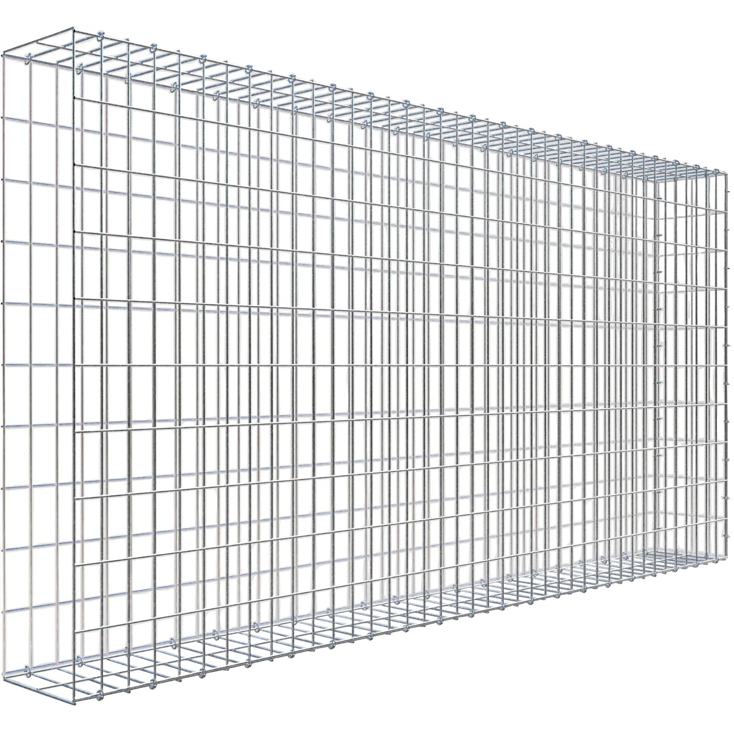 Gabiona C-Ring-Gabione-Anbaukorb Typ 2 100 x 200 x 20 cm Maschenw 5 x 10 cm