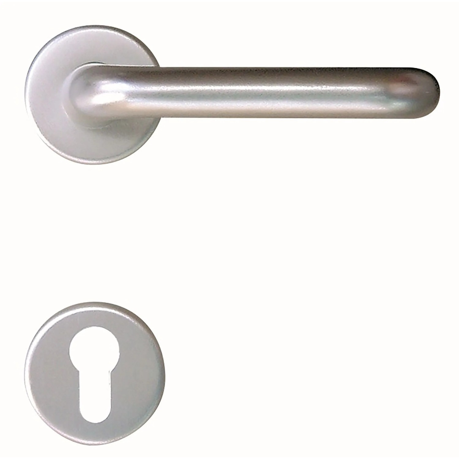 Roro Drücker-Garnitur Typ D Aluminium inkl. Rosette Silber