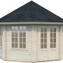 Palmako Holz-Pavillon Hanna: Gartenlaube aus Fichtenholz mit Doppeltür und Fenstern.
