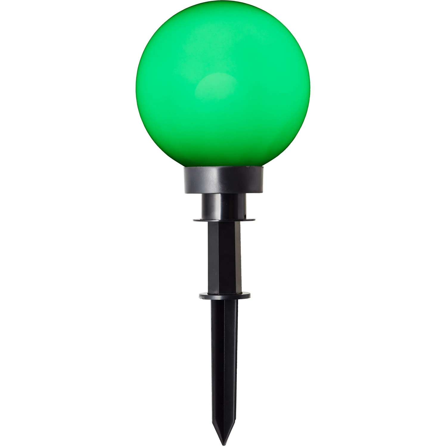 Weiße LED-Gartenleuchte Thore mit Erdspieß, warmweiß bis tageslichtweiß einstellbar.