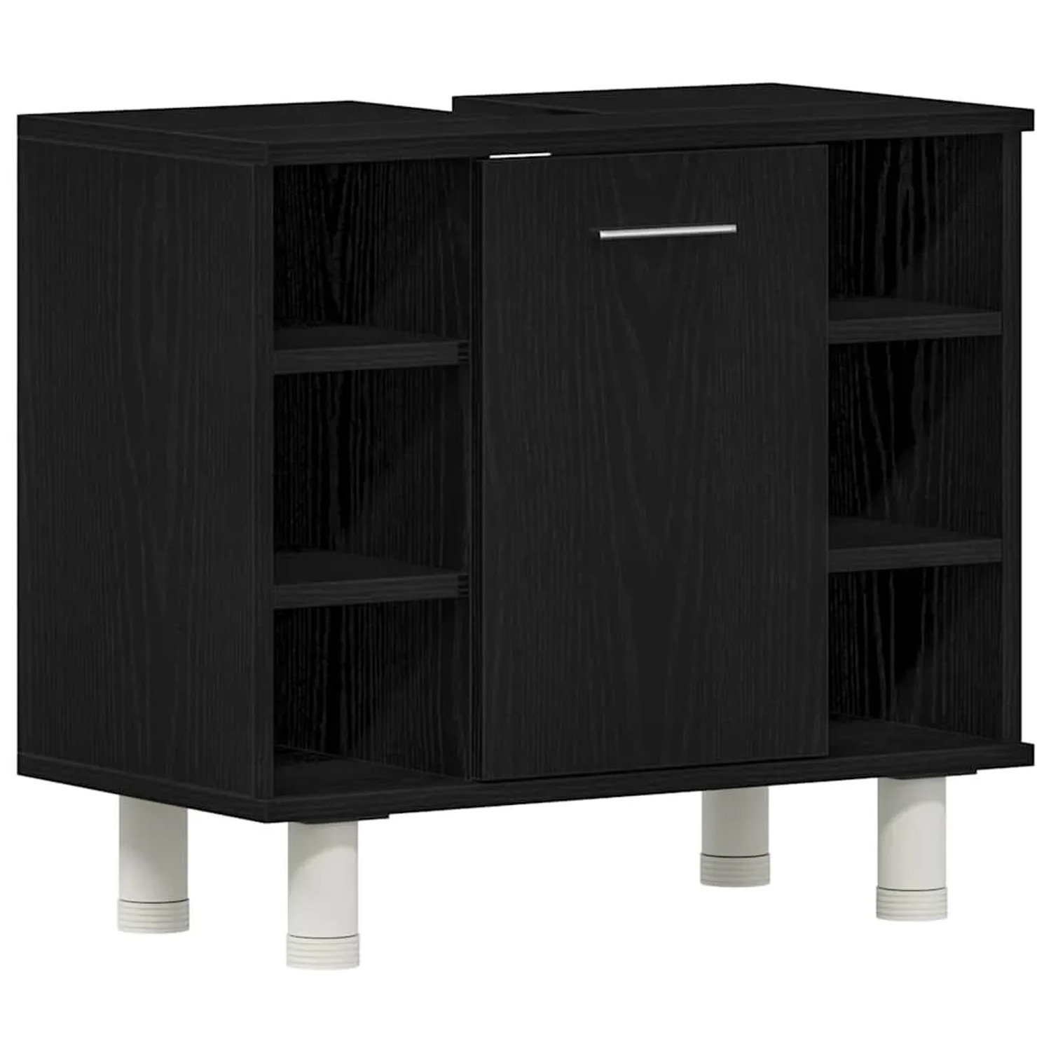 vidaXL Badezimmerschrank mit Tür Schwarz Eichen-Optik 60 x 32 x 54 cm 862514