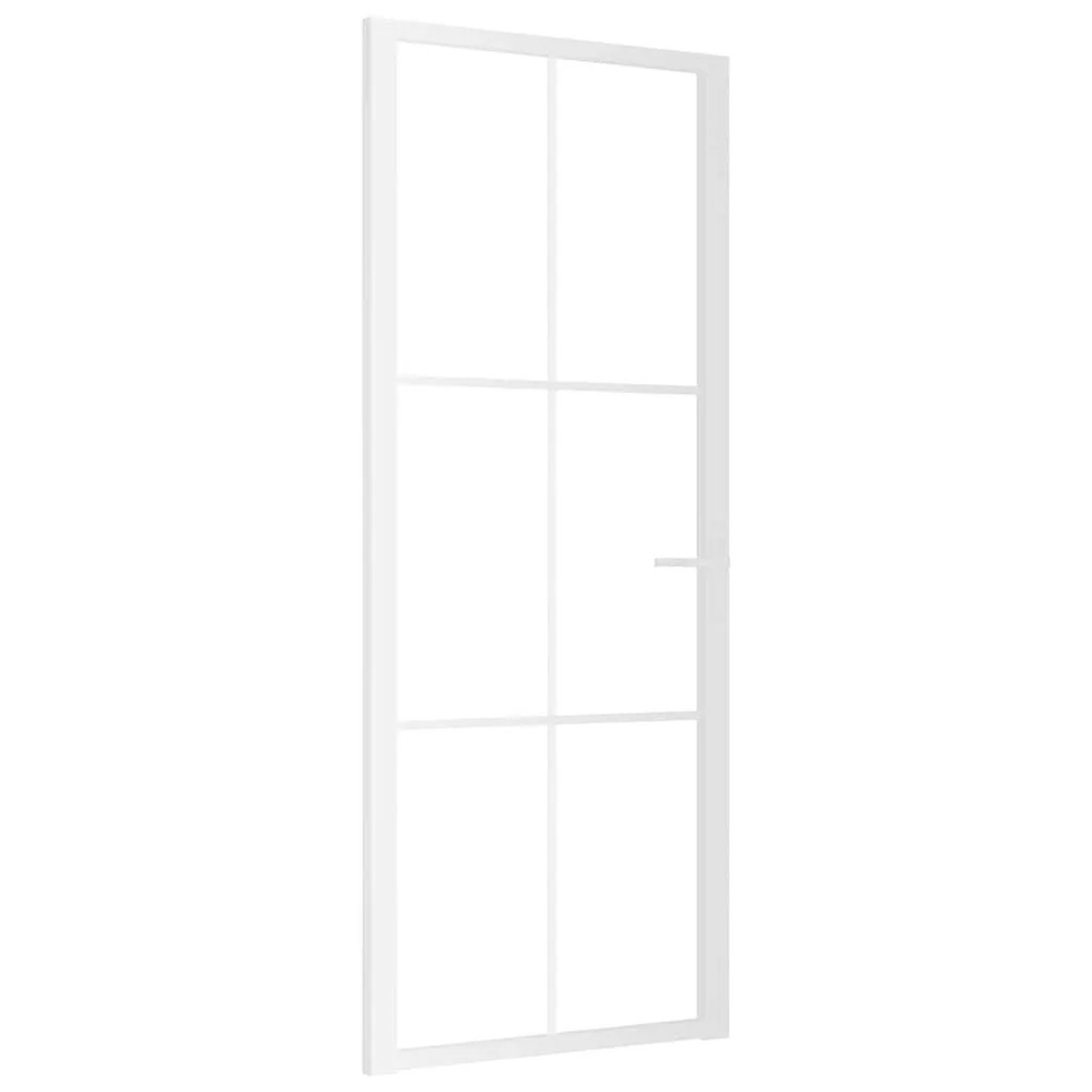 vidaXL Innentür 83x201,5 cm Weiß ESG-Glas und Aluminium 350573