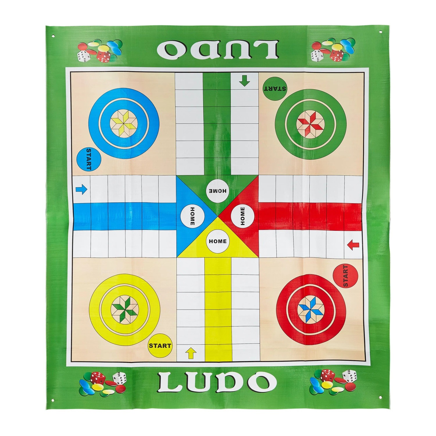 Relaxdays Ludo Spiel Kunststoff Mehrfarbig Outdoorgeeignet 160 cm x 180 cm 550 g