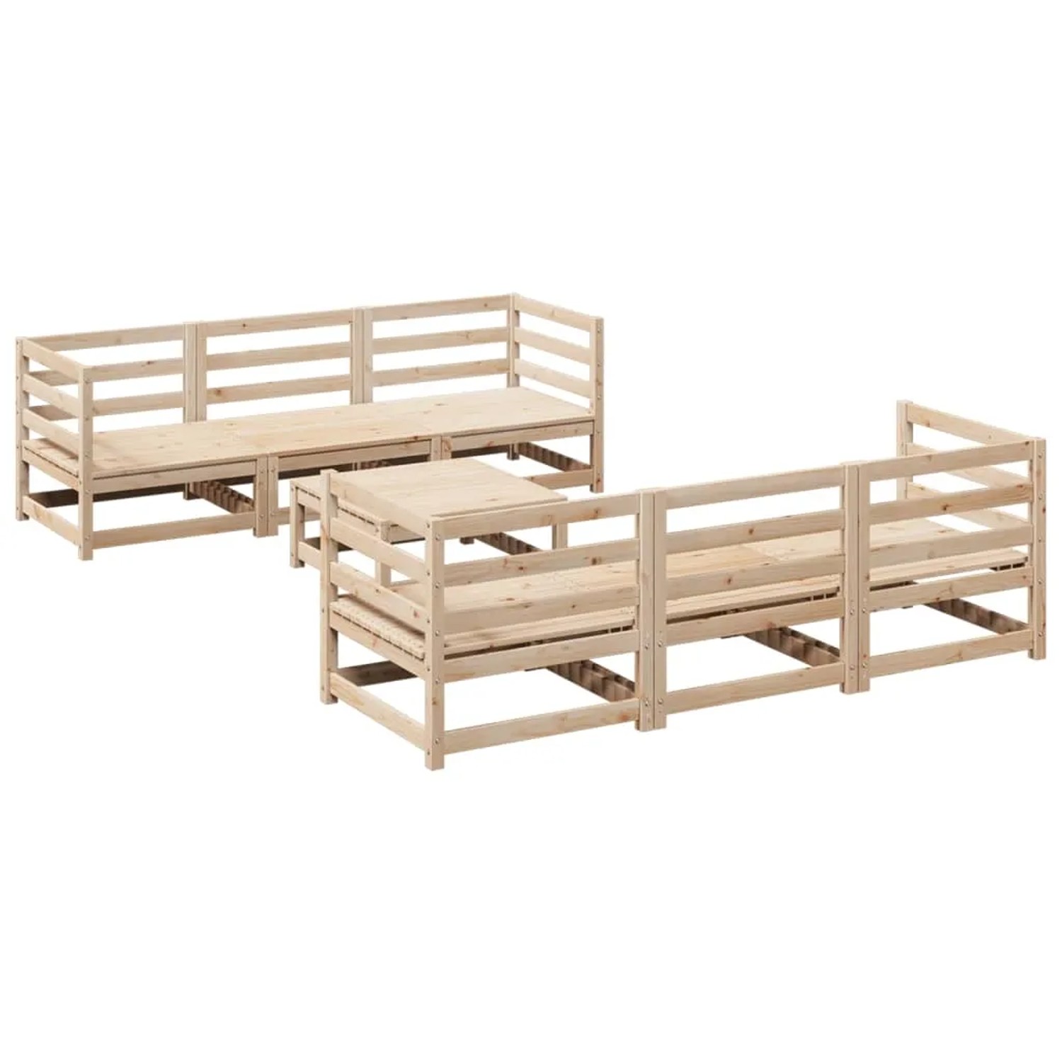 vidaXL 7-Tlg Garten-Sofagarnitur Massivholz Kiefer 3299297 günstig online kaufen