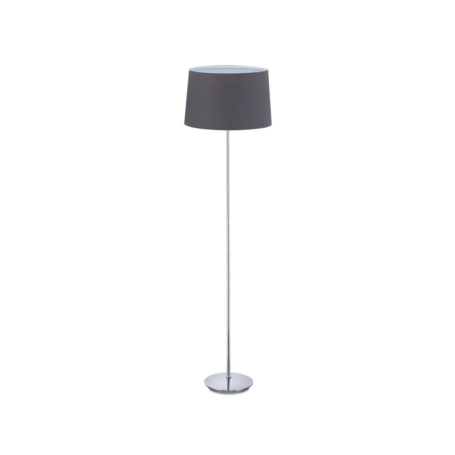 Relaxdays Stehlampe Eisen Stoff Grau Fußschalter 148,5 cm x 40 cm 3,1 kg