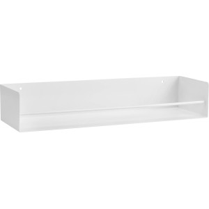 Weißes Metall-Regal Kenn, 7x40x12 cm, zur Wandmontage. Schlichtes Design für Wohnbereich, Küche oder Hauswirtschaftsraum.