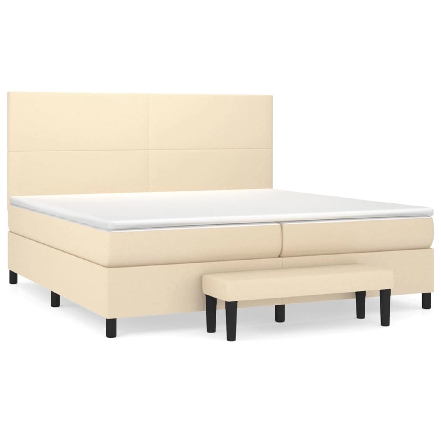 vidaXL Boxspringbett mit Matratze Creme 200x200 cm Stoff1368863 günstig online kaufen