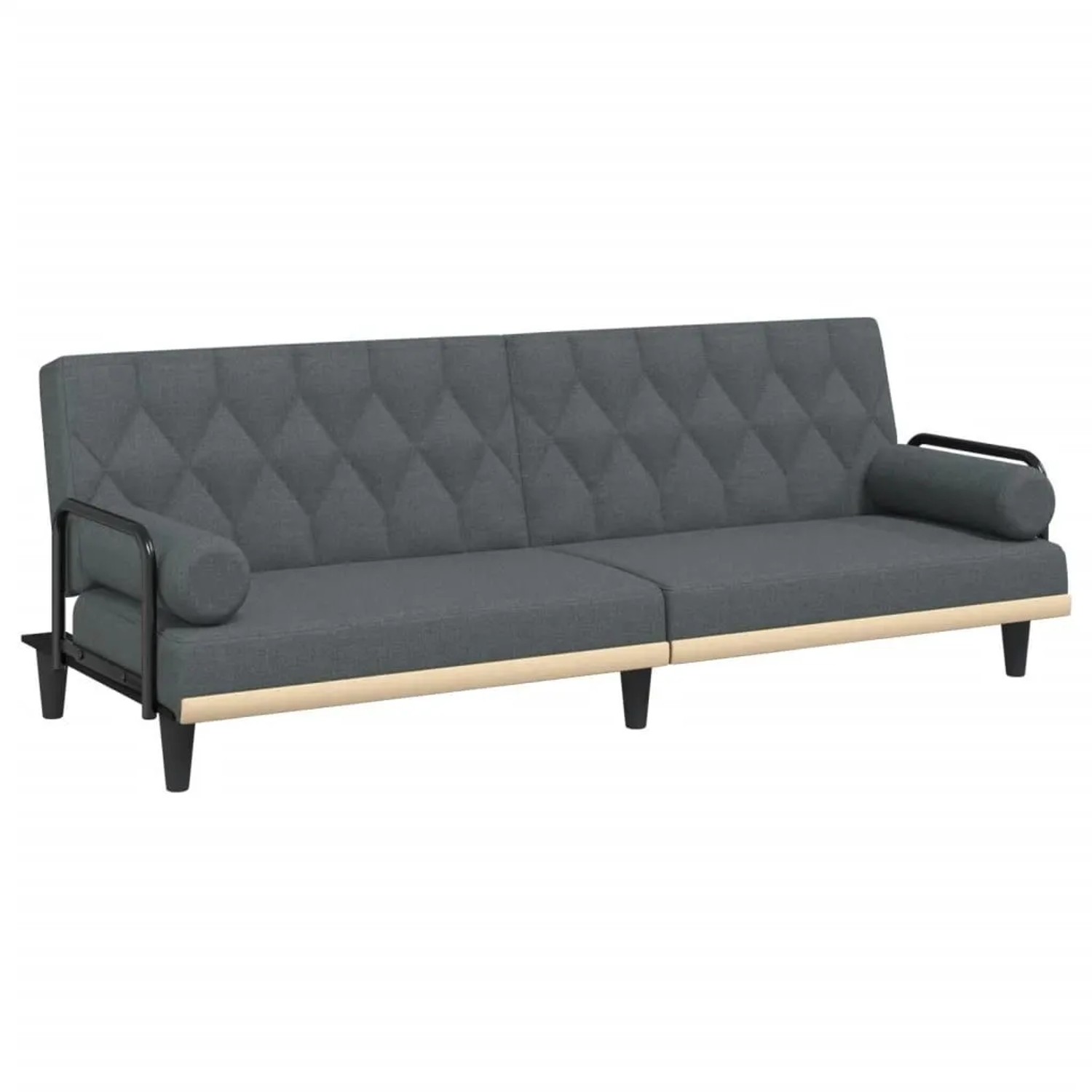 vidaXL Schlafsofa mit Armlehnen Dunkelgrau Stoff 351938