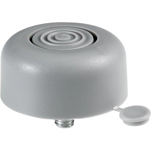 Grauer Hettich Möbelgleiter Ø 50 mm mit Innenverstellung, belastbar bis 100 kg.