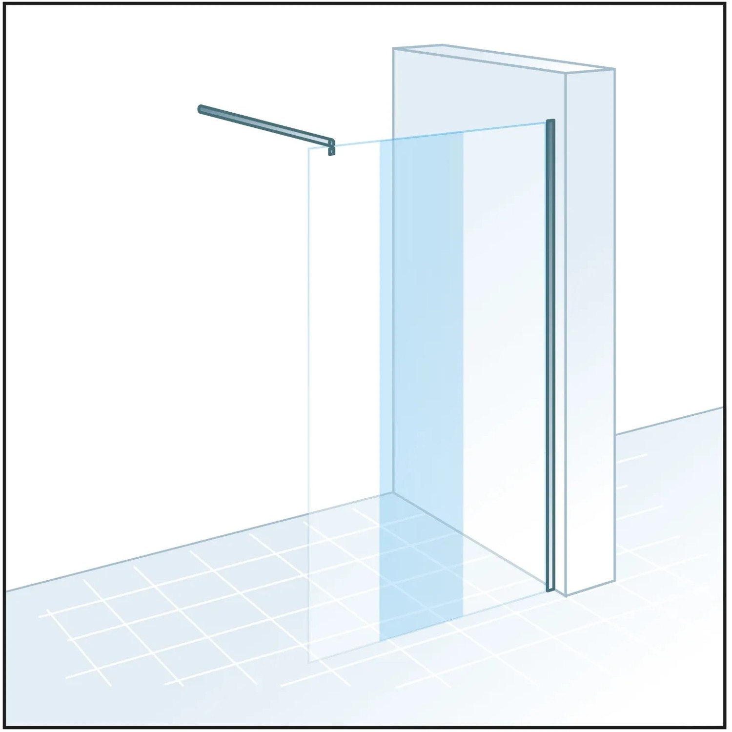 Schulte Walk In Duschkabine MasterClass Carré, 120x200 cm, Chromoptik, sandgestrahltes Glas.
