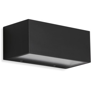 Schwarze Telefunken LED-Außenleuchte Monaco, 2x6W, für die Wandmontage.