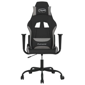 vidaXL Gaming-Stuhl mit Massagefunktion Schwarz und Hellgrau Stoff 345470