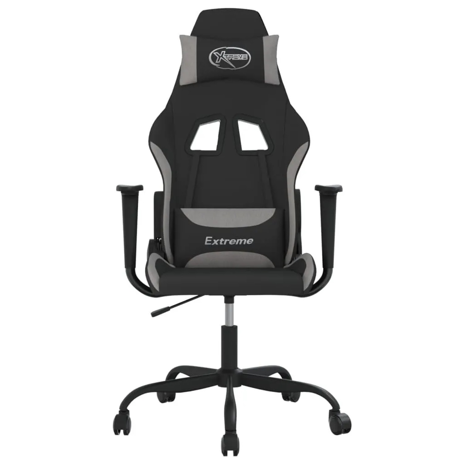vidaXL Gaming-Stuhl mit Massagefunktion Schwarz und Hellgrau Stoff 345470_3