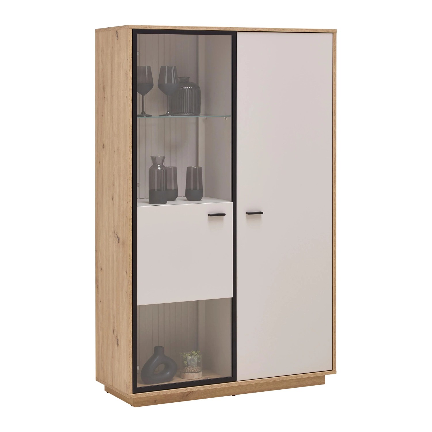 Premium Living Highboard Cremona Kaschmir/Eiche Artisan