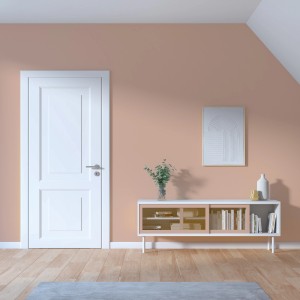 Wohnraum mit Wand in Karamellbeige (CREATE! by OBI Lieblingsfarben Wandfarbe Justus).
