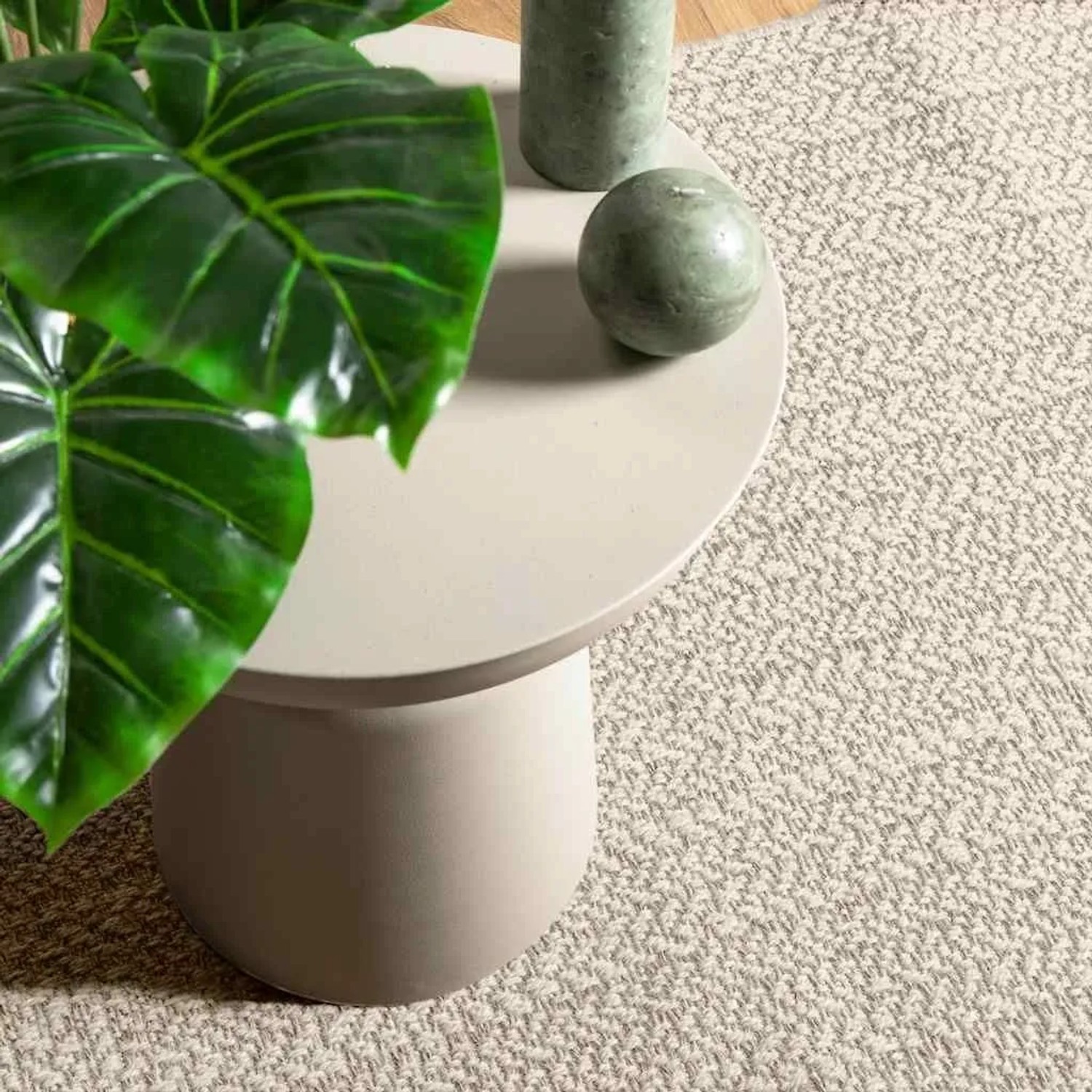 vidaXL Teppich ZIZUR Creme 200x200 cm Jute-Optik Indoor und Outdoor 4010367_2