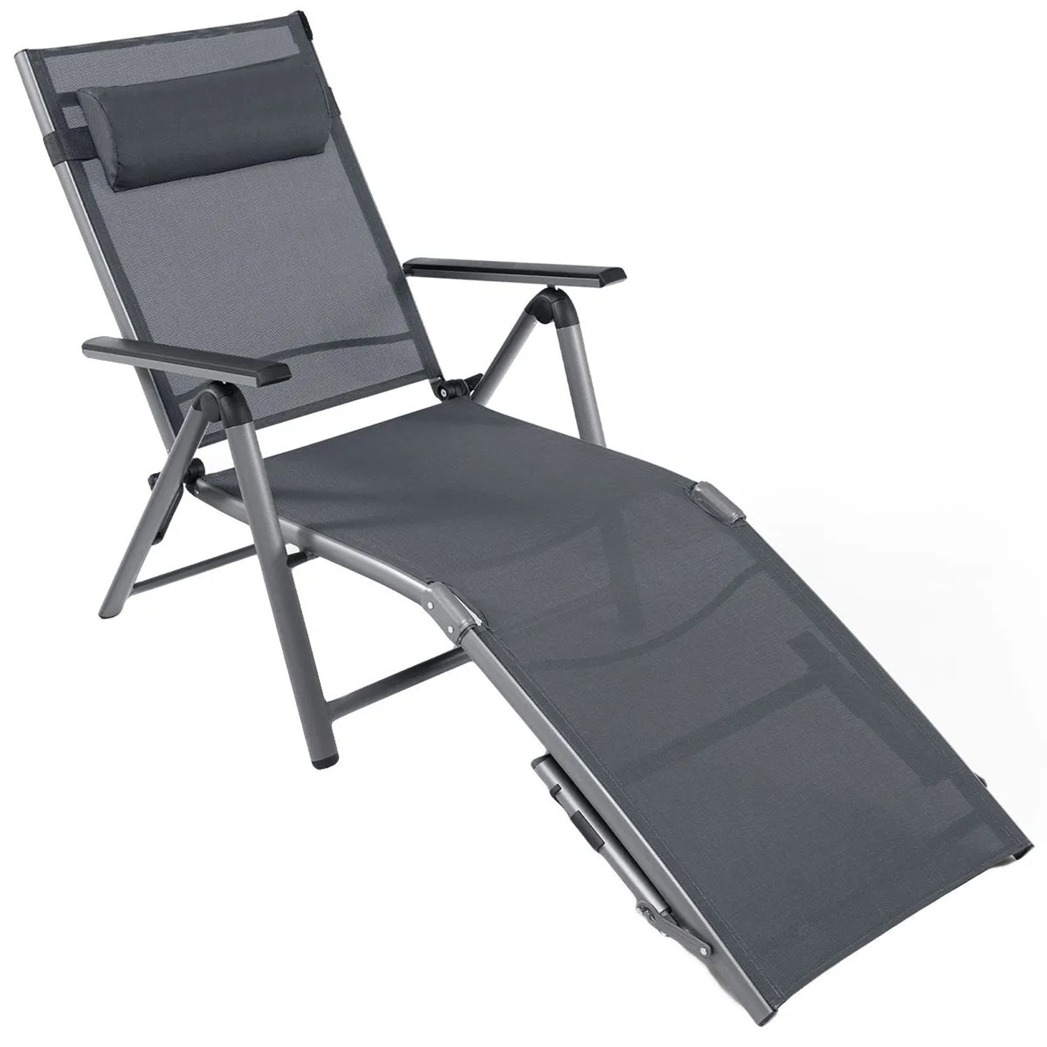 Costway Klappbarer Sonnenliege Aluminium 8-Stufig Rückenlehne