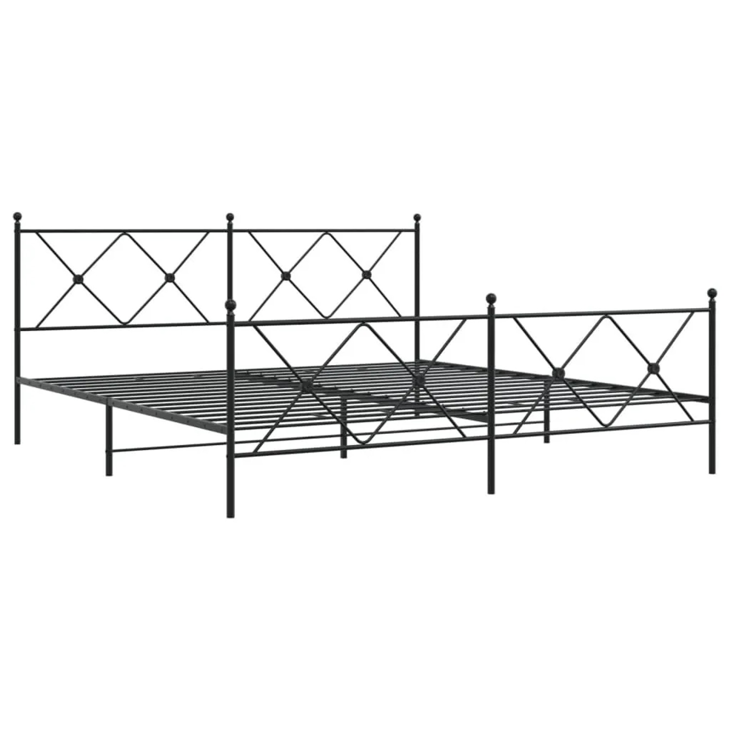 vidaXL Bettgestell mit Kopf- und Fußteil Metall Schwarz 183x213 cm 376525 günstig online kaufen