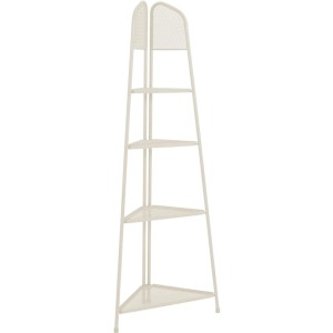 Beiges Garden Pleasure Eckregal Ekko, 180 cm hoch, aus Streckstahl für Garten oder Wohnraum.