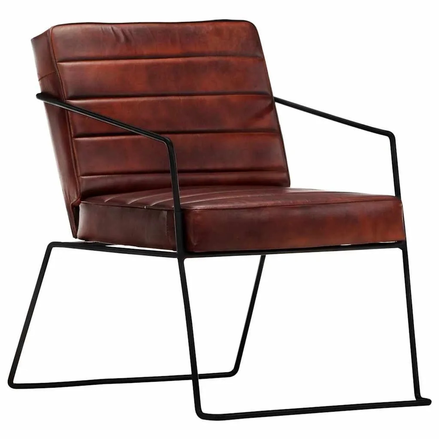 vidaXL Sessel Dunkelbraun Echtleder 284412