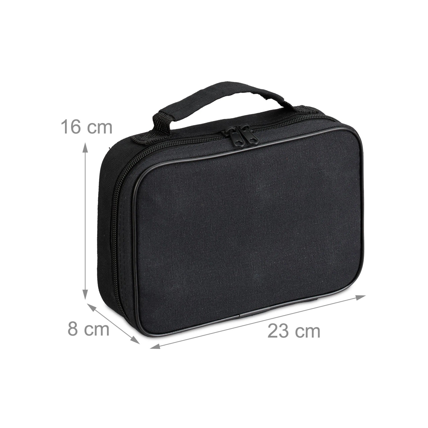 Schwarze Tragetasche für Relaxdays Boule Kugeln Set, Abmessungen 16x23x8 cm.