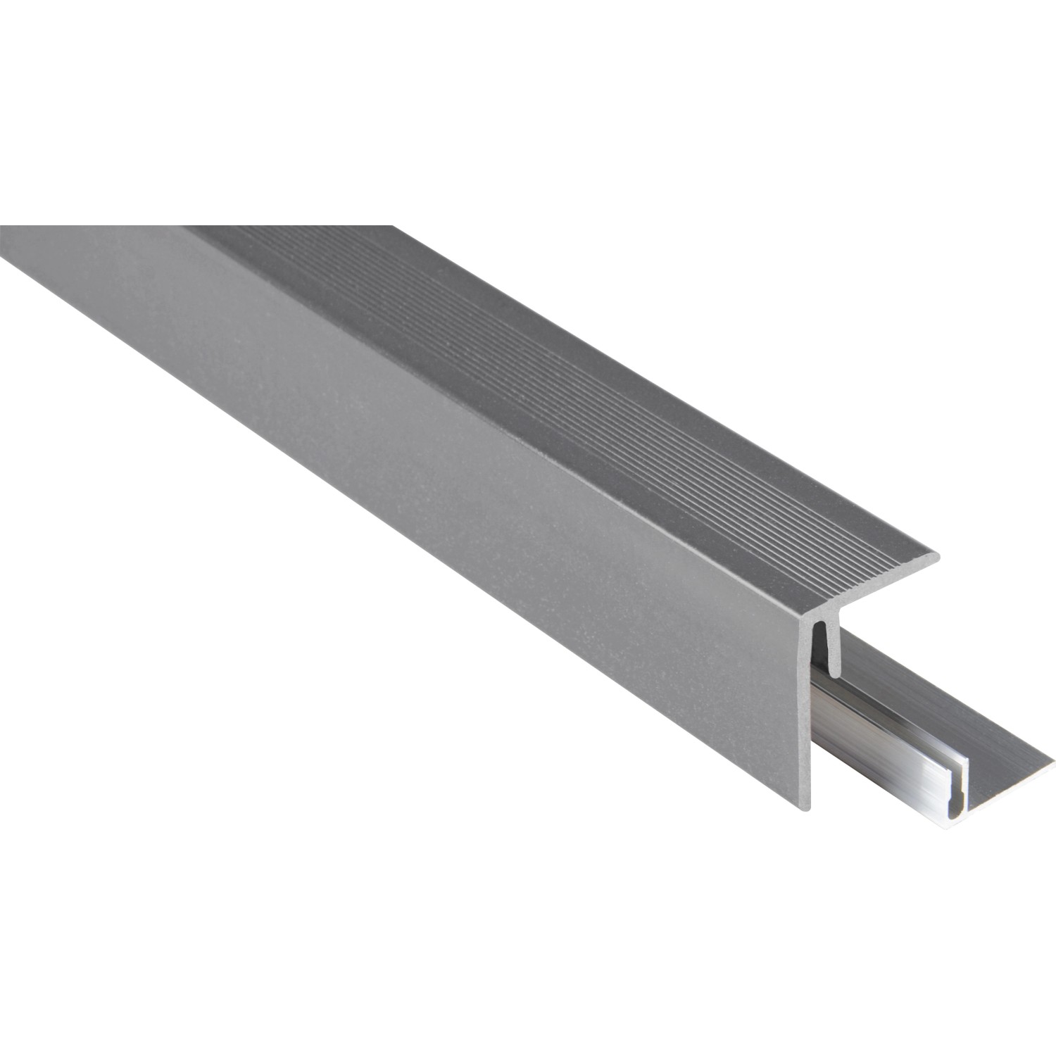 Kovalex WPC Seitenabschluss inkl. Alu-Befestigung Grau 4,8 cm x 6,4 cm x 250 cm