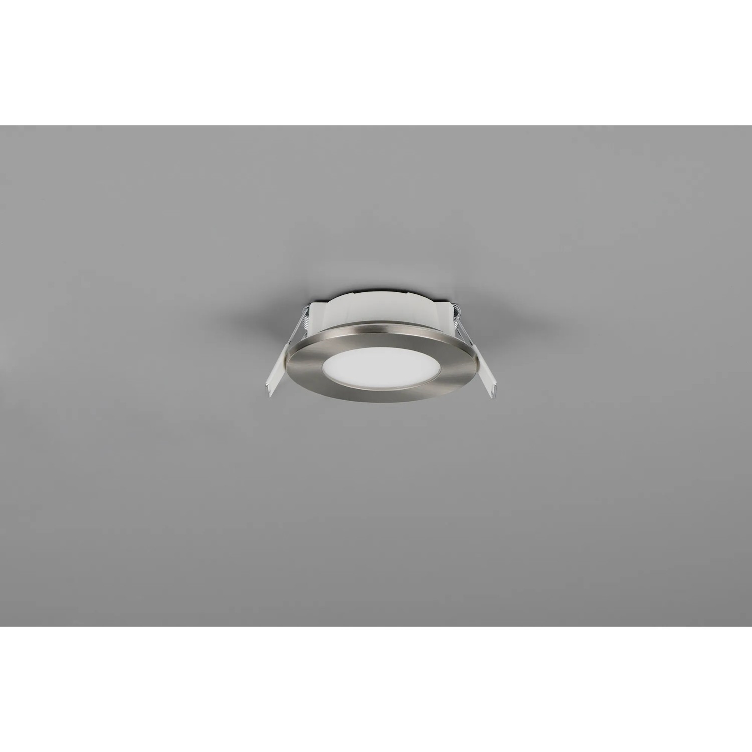 Trio LED Einbaustrahler Himal, Nickel matt, 8,5 cm, im 3er-Set, für Deckenmontage.