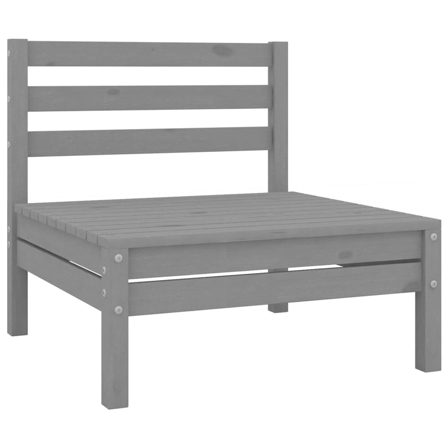 vidaXL 6-tlg Garten-Lounge-Set Grau Massivholz Kiefer Modell 1