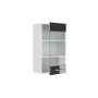 Vicco Küchenglasschrank Fame-Line, Hängeschrank in Anthrazit Hochglanz/Weiß, 40 cm breit.